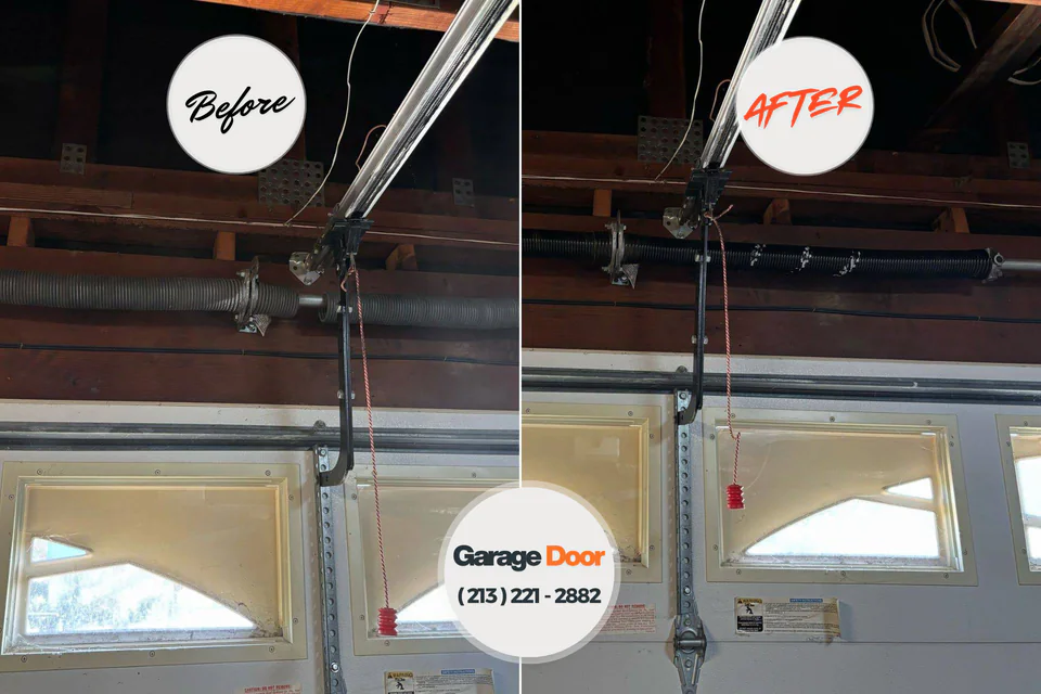 Before and after: garage door repair Durand, WI